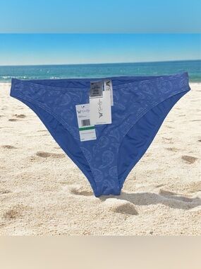 Jessica Simpson Cornflower Blue Paisley French Cut Bikini Bottom L